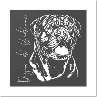 Dogue de Bordeaux dog lover portrait Posters and Art